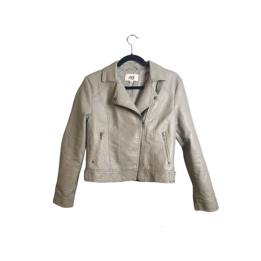 Gray Pleather Moto Jacket